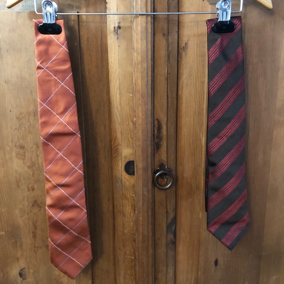 Moschino Other - Moschino Orange and Brown Striped Ties